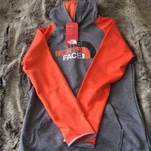 North Face Orange and Grey Hoodie🖤